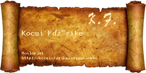 Kocsi Füzike névjegykártya